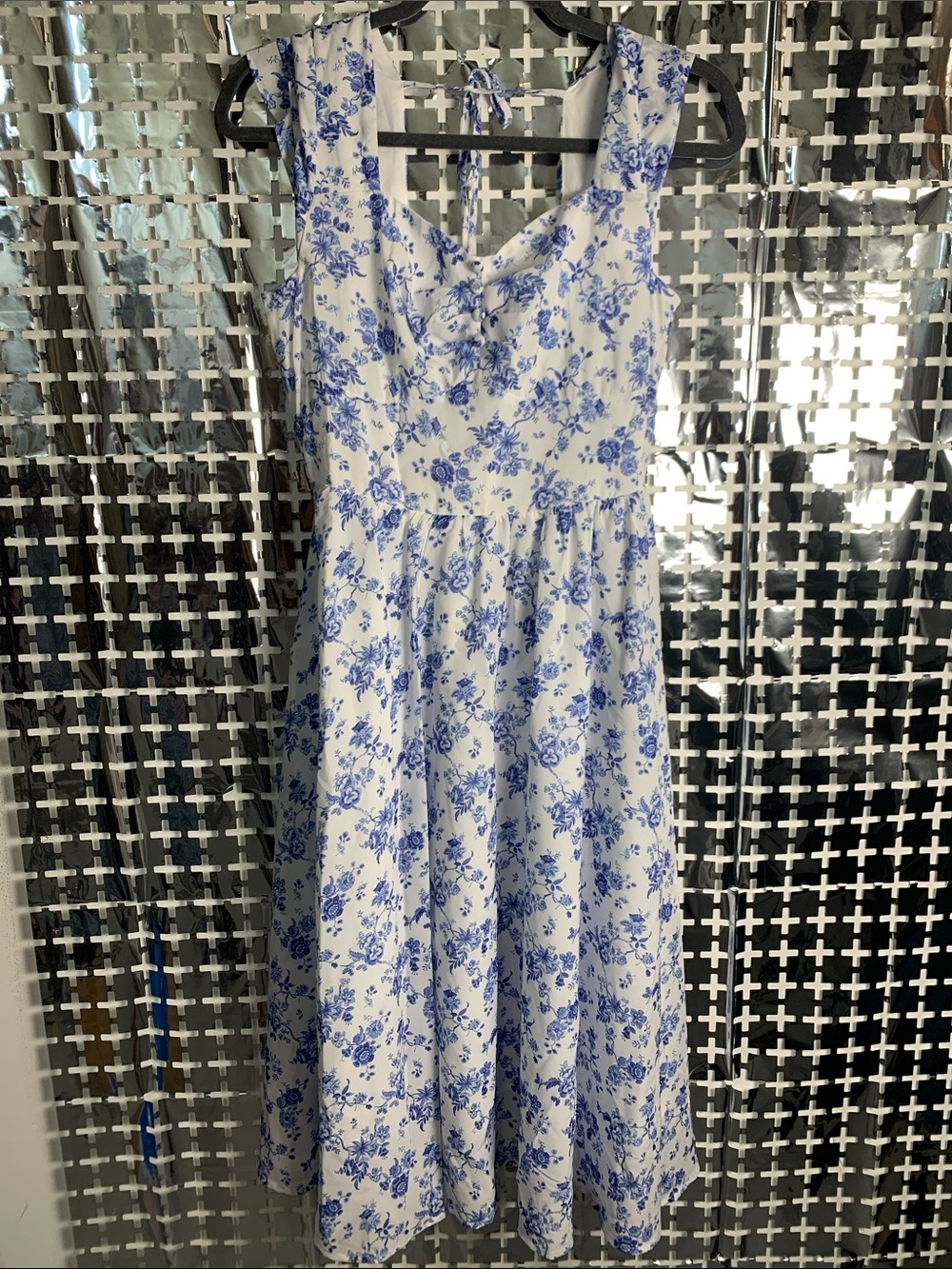 Belle Pogue Blue Floral Maxi Dress - Sleeveless V-Neck